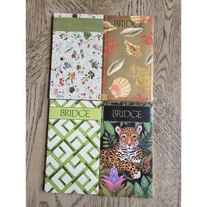 Caspari Bridge Tally Score Card Pads Animals Flowers Lot Of 4 New NOS Vintage